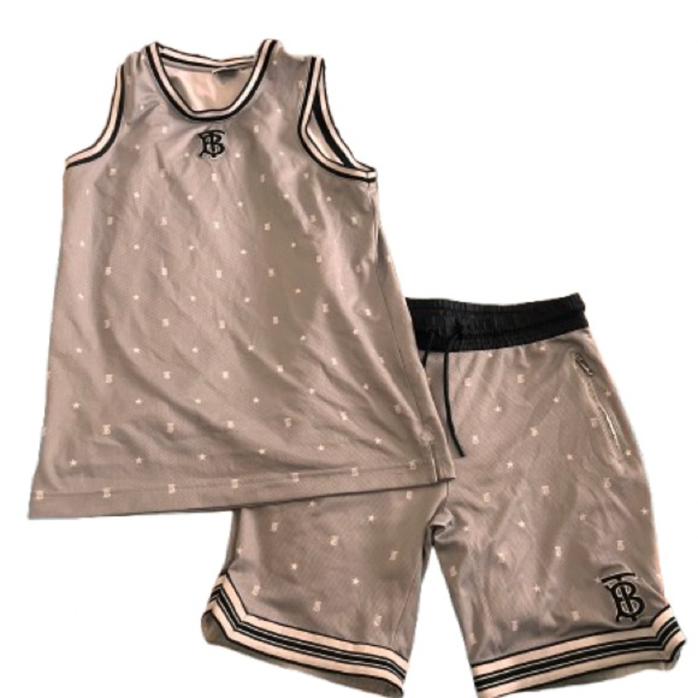Burberry Gray Set with Black and White Accents